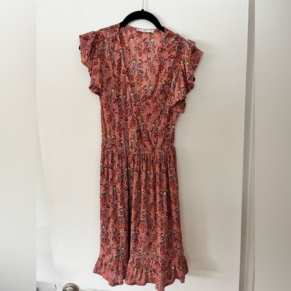 MANGO pink floral mini dress